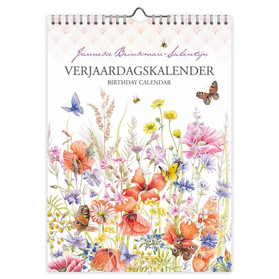 Klaproos met vlinder - verjaardagskalender