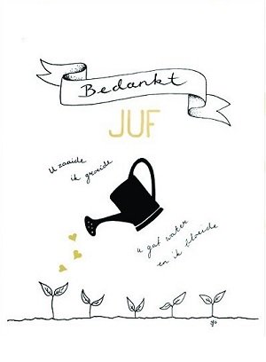 Bedankt juf - kaart